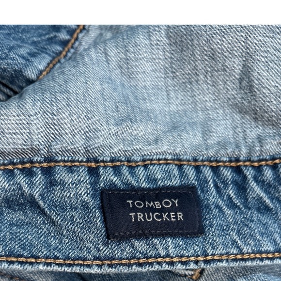 Lucky Brand Tomboy Trucker Jean Jacket Women's Large Blue Light Wash Denim Y2K - Picture 6 of 12
